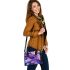 Purple crocuses and purple butterflies shoulder handbag