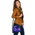 Purple crocuses with butterflies shoulder handbag