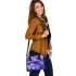 Purple crocuses with purple butterflies shoulder handbag