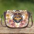 Queen bee sitting on top of honeycomb 3d saddle bag