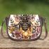 Queen bee sitting on top of honeycomb 25 3d saddle bag