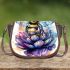 Queen bee with a crown sitting on a flower 3d saddle bag