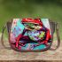 Red cute cartoon frog saddle bag
