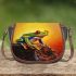 Red eyed tree frog on hilltop bright sunrise saddle bag