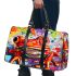 Red frog with big eyes colorful cartoon style graffiti 3d travel bag