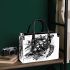 Sea turtle in black and white small handbag