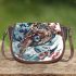 Sea turtle waves and flowers saddle bag