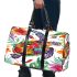 Sea turtle with tropical flowers and leaves 3d travel bag