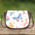 Seamless pattern of colorful butterflies saddle bag