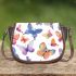 Seamless pattern of colorful butterflies saddle bag