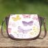 Seamless pattern with colorful pastel butterflies saddle bag