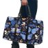 Seamless pattern with digital illustrations of blue butterflies 3d travel bag