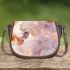 Seamless pattern with rose gold foil butterflies saddle bag
