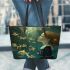 Serenading the Depths with the Sweet Presence of Darling Fish Leather Tote Bag