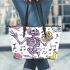 skeleton king dancing ducks with guitar trumpet drump Leather Tote Bag