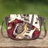 skeleton king play guitar and music notes Saddle Bag