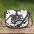 skeleton king with guitar and music notes Saddle Bag