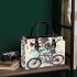 skeleton riding bike with trumpet and music notes Small handbag