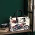 skeleton riding motor with trumpet and music notes Small handbag