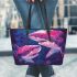 Tender Encounters and Sweet Gestures Amongst Darling Sharks Leather Tote Bag