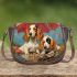 Terrier companions in the garden Saddle Bags for Women: Perfect Gift for Girlfriend, Wife, Daughter