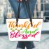 thankful and blegged Leather Tote Bag