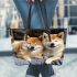 The Alluring Shiba Inu Pals Leather Tote Bag