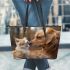 The Dog and Cat Bond Leather Tote Bag