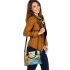 the river with musical note flowers and bamboo flutes Shoulder Handbag