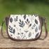 Tranquil Blossoms Minimalistic Floral Charm Saddle Bag