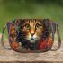 Tranquil cat among wildflowers Saddle Bags for Women: Perfect Gift for Girlfriend, Wife, Daughter