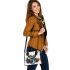 Trash polka style deer portrait shoulder handbag