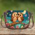 Two cute cartoon owls in love saddle bag