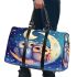 Two cute owls in love hugging each other on the moon 3d travel bag