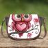 Valentine pink cute owl with big eyes saddle bag