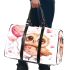 Valentine's day cute baby gold owl with hearts clipart 3d travel bag