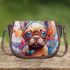 Vibrant bulldog with goggles Saddle Bags for Women: Perfect Gift for Girlfriend, Wife, Daughter