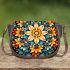 Vibrant Floral Mandala Design Saddle Bag