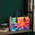 Vibrant Floral Pattern on Gradient Small Handbag