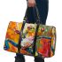 Vibrant painting of an happy dancing frog 3d travel bag