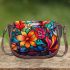 Vibrant Stained Glass Bouquet 1 Saddle Bag