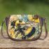 Vintage journal old with bumble bee and sunflowers 3d saddle bag