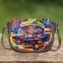 Vividly colored psychedelic cute frog saddle bag