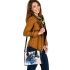 Watercolor blue horse shoulder handbag