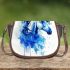 Watercolor blue horse saddle bag