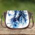 Watercolor blue horse saddle bag