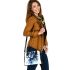 Watercolor blue horse shoulder handbag