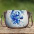 Watercolor blue horse saddle bag