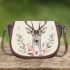 Watercolor deer with antlers saddle bag