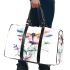 Watercolor dragonfly sitting on flower 3d travel bag